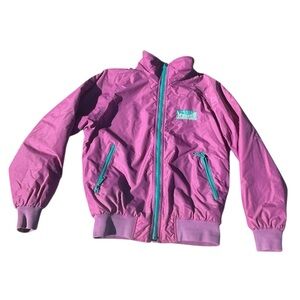 80s 90s VINTAGE MARKER Purply Pink Jacket with Classic Teal Accents, S